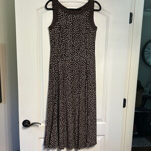 Perceptions New York Brown and Cream Dotted Maxi Dress